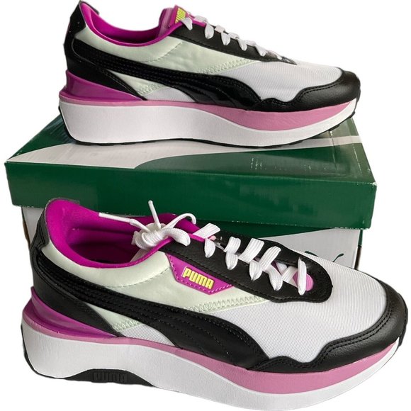 PUMA Size 7C Cruise Rider Silky Jr PUMA BlackSoothing SeaPUMA White